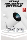 Ayaklı Oyun Projeksiyonu Çift Kollu Taşınabilir Sinema Projektörü
