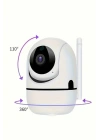 Baby Kamera Kablosuz 720P Beyaz 360 Derece Wifi Kamera Full HD 1080p