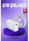 Beyaz Ultra Plus Hızlı Şarj Seti Şarj Adaptörü ve Kablosu 67W