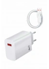Beyaz Ultra Plus Hızlı Şarj Seti Şarj Adaptörü ve Kablosu 67W