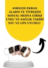Bileklikli Amoled Ekran Akıllı Saat ve Dijital Göstergeli Kablosuz Bluetooth Kulaklık ANC/ ENC