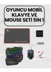 Bluetooth 5.3 Bağlantılı Mobil Oyun Dönüştürücü Set – Klavye + Mouse + Adaptör