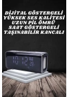 Bluetooth Hoparlör Speaker Saat Göstergeli Uzun Pil Ömrü Taşınabilir