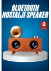 Bluetooth Nostalji Speaker Radyo Gramofon Ahşap Renk Vintage