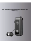 Bluetooth 5.2 Kablolu Makaralı Kulaklık | Dijital Ekran ve Titreşimli Bildirim