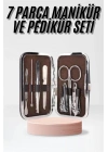 Çantalı 7 Parça Manikür Pedikür Seti Tırnak Makası Cımbız Törpü