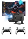 Çift Kollu Game Box Projeksiyon Cihazı Kumandalı Android Tv Dahili Hoparlör