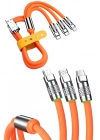 Çoklu Şarj Kablosu USB Type-C İOS Uyumlu 120W Hızlı Şarj Kablosu