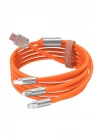 Çoklu Şarj Kablosu USB Type-C İOS Uyumlu 120W Hızlı Şarj Kablosu