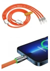 Çoklu Şarj Kablosu USB Type-C İOS Uyumlu 120W Hızlı Şarj Kablosu