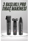 Dijital Göstergeli 3 Başlıklı Tıraş Makinesi Islak Kuru Lazer Öncesi Günlük