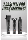 Dijital Göstergeli 3 Başlıklı Tıraş Makinesi Islak Kuru Lazer Öncesi Günlük