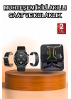 Dijital Göstergeli Bluetooth Kulaklık ve Bildirim Görebilen Akıllı Saat Alarm ve Titreşim