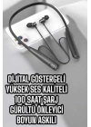 Dijital Göstergeli Kulak İçi Kablosuz Bluetooth Kulaklık Boyun Bantlı
