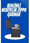 Doldurulabilir Siyah Benzinli Çakmak Metalik