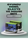 Ergonomik Tasarımlı Kablosuz Oyun Seti – Mobil Cihazlarla Uyumlu Klavye Mouse Kiti