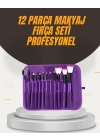 Fondöten, Allık ve Far Uygulamalarına Uygun 12 Parça Makyaj Fırça Takımı Ergonomik Saplı