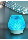 G5 Kristal Şarjlı Masa Lambası - 7 Renk Gece Lambası ve Bluetooth Hoparlör