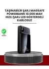 Gerçek Zamanlı Güç Göstergeli Manyetik USB-C Taşınabilir Powerbank