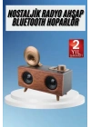 Gramafon Radyo Bluetooth Hoparlör Nostaljik Radyo FM Radyo