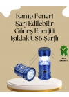 Güneş Enerjili Katlanabilir Kamp Feneri – USB Şarjlı, Hafif ve Çok Fonksiyonlu