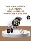 Güneş Enerjili LED Lamba + Güvenlik Kamerası Görünümlü– 5-8 m Hareket Algılamalı, Beyaz Işık