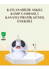 Güneş Enerjili USB Şarj Edilebilir 5 Modlu Katlanabilir LED Kamp Işığı