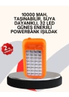 Güneş Paneli ile Şarj Olan 32 LED’li Powerbank Cihazı
