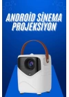 HD Ayaklı Portatif Projeksiyon Cihazı Android İşlemcili Sinema Projektörü