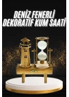 Hediyelik Eşya Retro Deniz Fenerli Kum Saati Ahşap Görünümlü Dekoratif Eşya