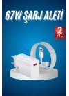 Hızlı Şarj Aleti Adaptörü Kablo Seti 67W Uzun Ömürlü Beyaz