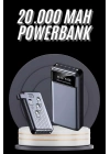 Hızlı Şarj Özellikli 20.000 Mah Dijital Göstergeli USB Girişli Android ve İOS Uyumlu Powerbank