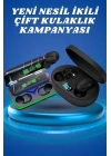 İkili Bluetooth Kulaklık Dijital Göstergeli Uzun Pil Ömrü Yüksek Ses Kaliteli