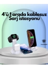 iPhone, Apple Watch ve AirPods ile Uyumlu 4ü 1 Arada Şarj Ünitesi – Tüm Apple Cihazları Tek Noktada
