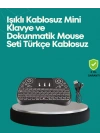 Işıklı Kablosuz Mini Klavye – 2.4 GHz, Dokunmatik Mouse Özellikli