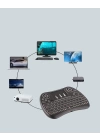 Işıklı Kablosuz Mini Klavye – 2.4 GHz, Dokunmatik Mouse Özellikli