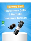 Isıyı Uzun Süre Koruyan 500 ml Termos Seti | Çelik Gövde, 2 Bardaklı, Hediye Kutulu