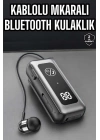 Kablolu Bluetooth Kulaklık Kulak İçi Stereo Mikrofonlu Dijital Göstergeli