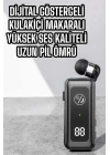 Kablolu Bluetooth Kulaklık Kulak İçi Stereo Mikrofonlu Dijital Göstergeli
