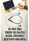 Kablolu Boyun Askılı Dijital Göstergeli Bluetooth Kulaklığı 60 Saat