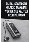 Kablolu Makaralı Bluetooth Kulaklık Uzun Pil Ömrü Dijital Göstergeli