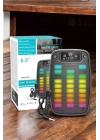 Kablosuz Bluetooth Hoparlör Taşınabilir 6.5 inç LED Işık Kareoke