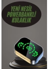 Kablosuz Bluetooth Kulaklık Çift Telefon Destekli Powerbankli Dijital Göstergeli