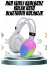 Kablosuz Bluetooth Kulaklık RGB Işıklı Kulak Üstü 5.3 Bluetooth Bağlantılı
