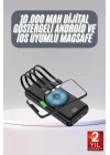 Kablosuz Çoklu Şarj Girişli 10.000 Mah Kablolu Powerbank Taşınabilir