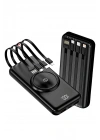 Kablosuz Çoklu Şarj Girişli 10.000 Mah Kablolu Powerbank Taşınabilir