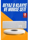 Kablosuz Klavye Mouse Seti Beyaz Q Klavye Tüm Cihazlara Uyumlu