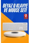 Kablosuz Klavye Mouse Seti Beyaz Q Klavye Tüm Cihazlara Uyumlu