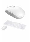 Kablosuz Klavye Mouse Seti Beyaz Q Klavye Tüm Cihazlara Uyumlu