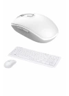 Kablosuz Klavye Mouse Seti Beyaz Q Klavye Tüm Cihazlara Uyumlu